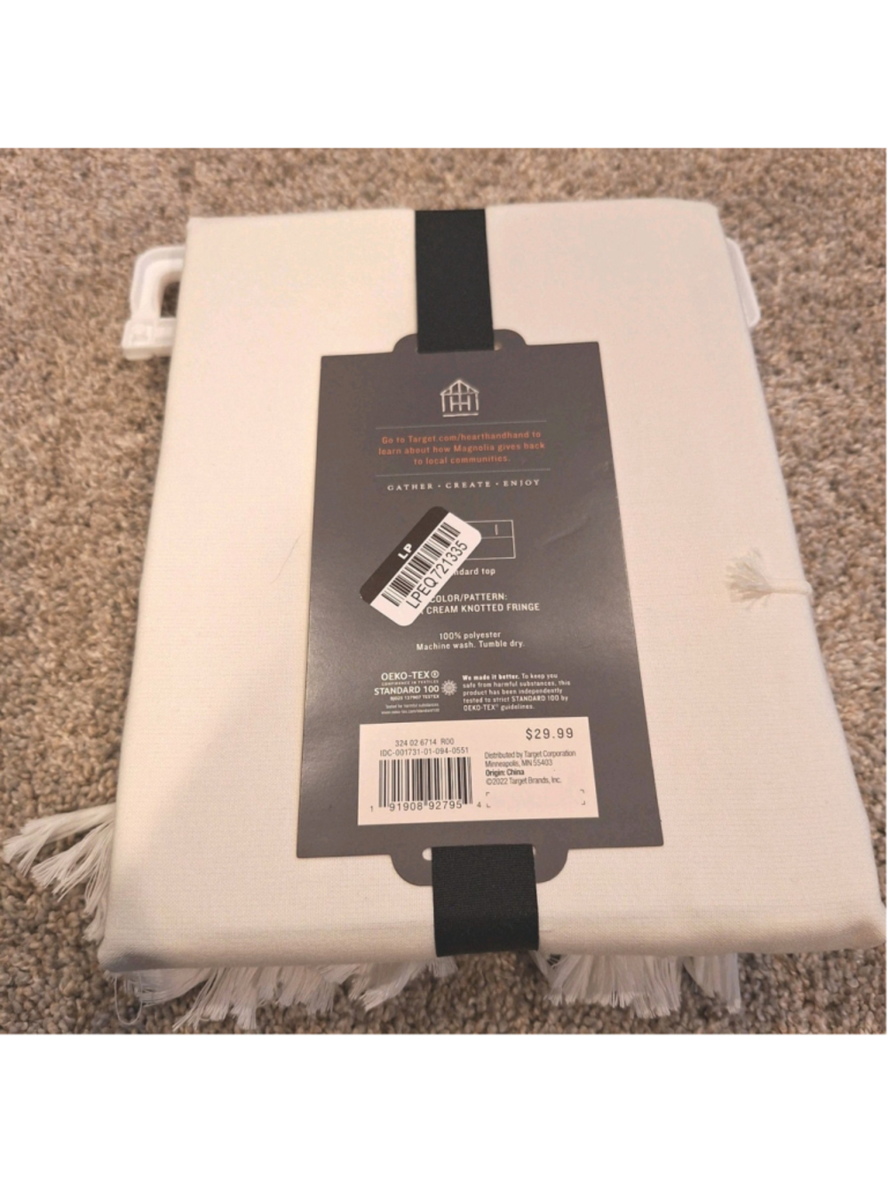 NEW Hearth & Home Knotted Fringe Cream Shower Curtain Target Magnolia Ivory - Picture 5 of 6